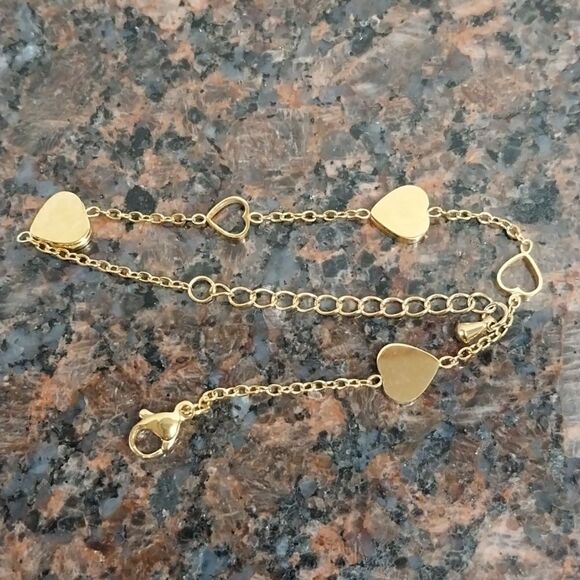 PATRIOTIC  Heart "LOVE" EARRINGS AND Dainty Bracelet/ Anklet...NEW - Picture 3 of 7